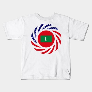 Maldivan American Multinational Patriot Flag Series Kids T-Shirt